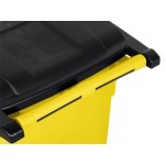 Rubbermaid® FG9W2700YEL 50 Gallon Yellow Wheeled Rectangular Trash Can with Lid Rubbermaid® FG9W2700YEL 50 Gallon Yellow Wheeled Rectangular Trash Can with Lid