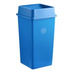 Lavex 50 Gallon Blue Square Recycling Can with Drop Shot Lid Lavex 50 Gallon Blue Square Recycling Can with Drop Shot Lid