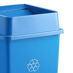 Lavex 50 Gallon Blue Square Recycling Can with Drop Shot Lid Lavex 50 Gallon Blue Square Recycling Can with Drop Shot Lid