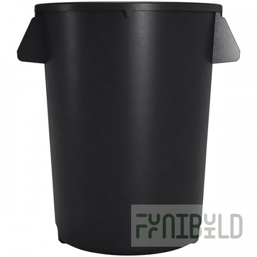 Carlisle 84103203 Bronco 32 Gallon Black Round Trash Can