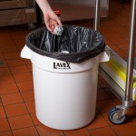 Lavex 20 Gallon White Round Commercial Trash Can