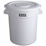 Lavex 20 Gallon White Round Commercial Trash Can