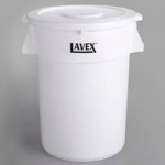 Lavex 20 Gallon White Round Commercial Trash Can