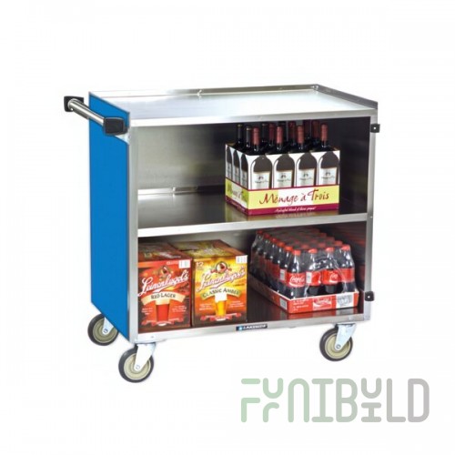 Lakeside 644BL Medium-Duty Stainless Steel Three Shelf Utility Cart with Enclosed Base and Royal Blue Finish - 22 1/2
