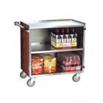 Lakeside 644BL Medium-Duty Stainless Steel Three Shelf Utility Cart with Enclosed Base and Royal Blue Finish - 22 1/2
