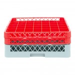 Noble Warewashing 49-Compartment Gray Full-Size Glass Rack with 2 Red Extenders Noble Warewashing 49-Compartment Gray Full-Size Glass Rack with 2 Red Extenders