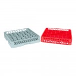 Noble Warewashing 49-Compartment Gray Full-Size Glass Rack with 2 Red Extenders Noble Warewashing 49-Compartment Gray Full-Size Glass Rack with 2 Red Extenders