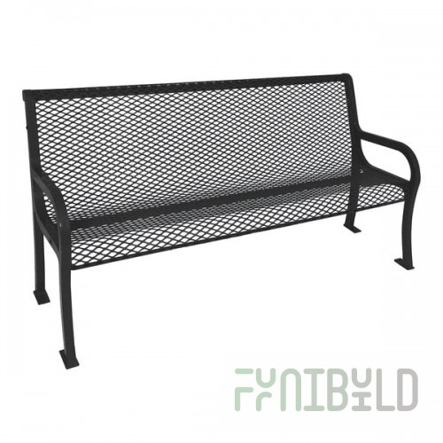 Ultra Site Lexington 8' Black Diamond Bench with Backrest 99