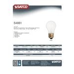Satco S4881 40 Watt Frosted Shatterproof Finish Incandescent Rough Service Light Bulb - 130V (A15)