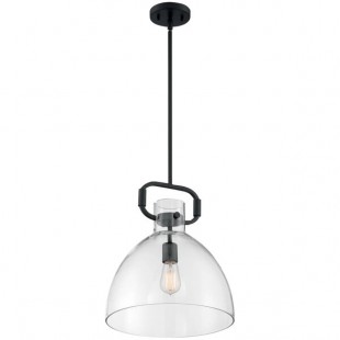 SATCO/NUVO Teresa 1-Light Pendant Light with Clear Glass and Matte Black Finish - 120V, 100W SATCO/NUVO Teresa 1-Light Pendant Light with Clear Glass and Matte Black Finish - 120V, 100W