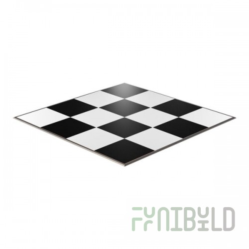 California Portable Dance Floor 16' x 16' Black and White Checker Composite Laminate Portable Dance Floor