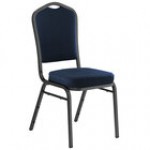 National Public Seating 9354-SV Midnight Blue Fabric Stackable Chair with 2