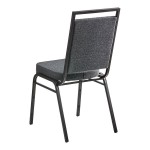 Lancaster Table & Seating Square Back Banquet Chair with Gray Fabric and Black Frame Lancaster Table & Seating Square Back Banquet Chair with Gray Fabric and Black Frame