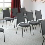 Lancaster Table & Seating Square Back Banquet Chair with Gray Fabric and Black Frame Lancaster Table & Seating Square Back Banquet Chair with Gray Fabric and Black Frame