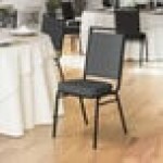 Lancaster Table & Seating Square Back Banquet Chair with Gray Fabric and Black Frame Lancaster Table & Seating Square Back Banquet Chair with Gray Fabric and Black Frame