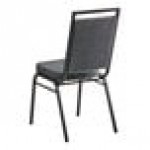 Lancaster Table & Seating Square Back Banquet Chair with Gray Fabric and Black Frame Lancaster Table & Seating Square Back Banquet Chair with Gray Fabric and Black Frame