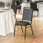 Lancaster Table & Seating Square Back Banquet Chair with Gray Fabric and Black Frame Lancaster Table & Seating Square Back Banquet Chair with Gray Fabric and Black Frame