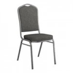 Lancaster Table & Seating Square Back Banquet Chair with Gray Fabric and Black Frame Lancaster Table & Seating Square Back Banquet Chair with Gray Fabric and Black Frame