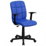 Flash Furniture GO-1691-1-BK-A-GG Mid-Back Black Quilted Vinyl Office Chair / Task Chair with Arms Flash Furniture GO-1691-1-BK-A-GG Mid-Back Black Quilted Vinyl Office Chair / Task Chair with Arms