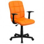 Flash Furniture GO-1691-1-BK-A-GG Mid-Back Black Quilted Vinyl Office Chair / Task Chair with Arms Flash Furniture GO-1691-1-BK-A-GG Mid-Back Black Quilted Vinyl Office Chair / Task Chair with Arms
