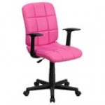 Flash Furniture GO-1691-1-BK-A-GG Mid-Back Black Quilted Vinyl Office Chair / Task Chair with Arms Flash Furniture GO-1691-1-BK-A-GG Mid-Back Black Quilted Vinyl Office Chair / Task Chair with Arms