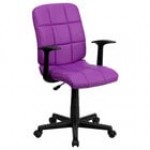 Flash Furniture GO-1691-1-BK-A-GG Mid-Back Black Quilted Vinyl Office Chair / Task Chair with Arms Flash Furniture GO-1691-1-BK-A-GG Mid-Back Black Quilted Vinyl Office Chair / Task Chair with Arms