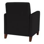 Lesro Ravenna Open House Black Fabric Guest Arm Chair with Walnut Wood Legs Lesro Ravenna Open House Black Fabric Guest Arm Chair with Walnut Wood Legs
