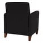 Lesro Ravenna Open House Black Fabric Guest Arm Chair with Walnut Wood Legs Lesro Ravenna Open House Black Fabric Guest Arm Chair with Walnut Wood Legs