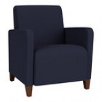 Lesro Ravenna Open House Black Fabric Guest Arm Chair with Walnut Wood Legs Lesro Ravenna Open House Black Fabric Guest Arm Chair with Walnut Wood Legs