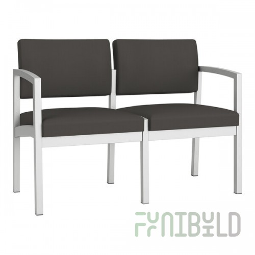 Lesro Lenox Steel Patriot Plus Charcoal Vinyl Loveseat