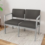 Lesro Lenox Steel Patriot Plus Charcoal Vinyl Loveseat Lesro Lenox Steel Patriot Plus Charcoal Vinyl Loveseat