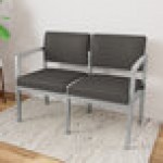 Lesro Lenox Steel Patriot Plus Charcoal Vinyl Loveseat Lesro Lenox Steel Patriot Plus Charcoal Vinyl Loveseat