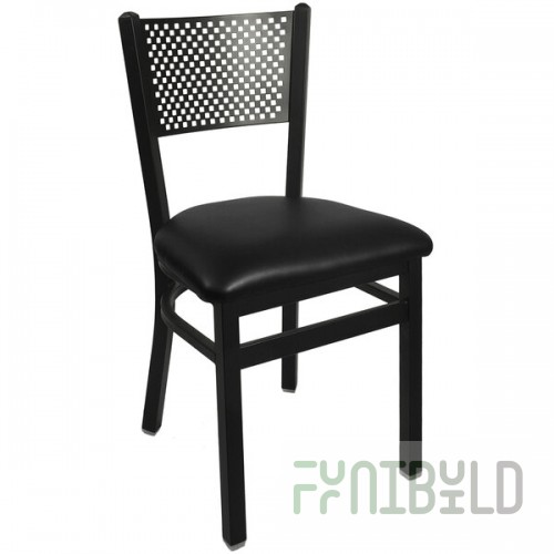 BFM Seating Polk Sand Black Steel Side Chair with 2