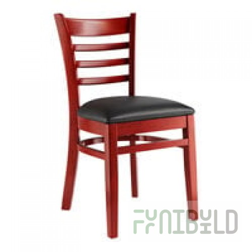 BFM Seating Berkeley Dark Mahogany Beechwood Ladder Back Side Chair with 2