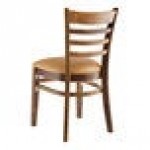 Lancaster Table & Seating Vintage Finish Wood Ladder Back Chair with Light Brown Vinyl Seat - Detached Seat