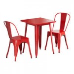 Lancaster Table & Seating Alloy Silver Indoor Cafe Chair with Black Wood Seat