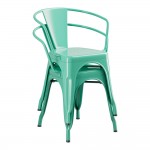 Lancaster Table & Seating Alloy Aquamarine Outdoor Arm Chair