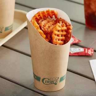 EcoChoice Large 16 oz. Kraft Compostable Paper Scoop Cup - 50/Pack