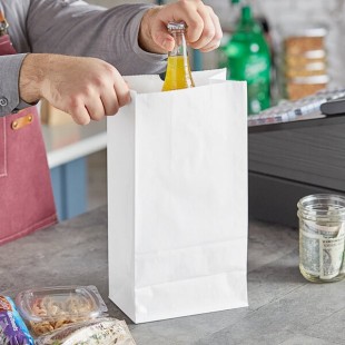 Choice 12 lb. White Paper Customizable Bag - 500/Case