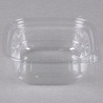 Placon 8 oz. Square Recycled PET Deli Container - 400/Case