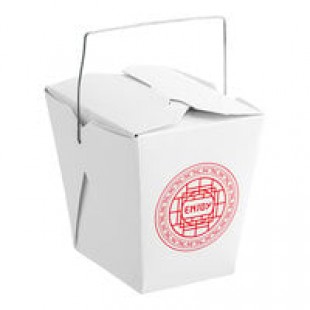 Fold-Pak 16WHPAGODM 16 oz. Pagoda Chinese / Asian Paper Take-Out Container with Wire Handle - 500/Case