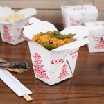Fold-Pak 16WHPAGODM 16 oz. Pagoda Chinese / Asian Paper Take-Out Container with Wire Handle - 500/Case