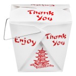 Fold-Pak 16WHPAGODM 16 oz. Pagoda Chinese / Asian Paper Take-Out Container with Wire Handle - 500/Case