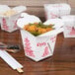 Fold-Pak 16WHPAGODM 16 oz. Pagoda Chinese / Asian Paper Take-Out Container with Wire Handle - 500/Case