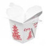 Fold-Pak 16WHPAGODM 16 oz. Pagoda Chinese / Asian Paper Take-Out Container with Wire Handle - 500/Case