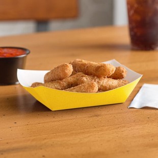 #300 3 lb. Solid Yellow Paper Food Tray - 500/Case