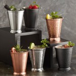Acopa Alchemy 16 oz. Hammered Copper Mint Julep Cup with Beaded Detailing - Sample