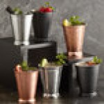 Acopa Alchemy 16 oz. Hammered Copper Mint Julep Cup with Beaded Detailing - Sample