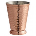 Acopa Alchemy 16 oz. Hammered Copper Mint Julep Cup with Beaded Detailing - Sample