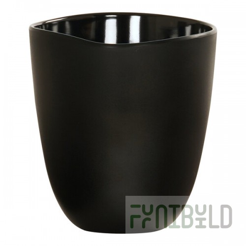 Cal-Mil Bali 96 oz. Black Irregular Round Melamine Dressing Crock - 6/Case